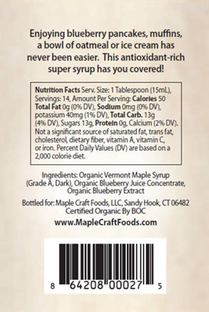 Blueberry Maple Syrup - Organic