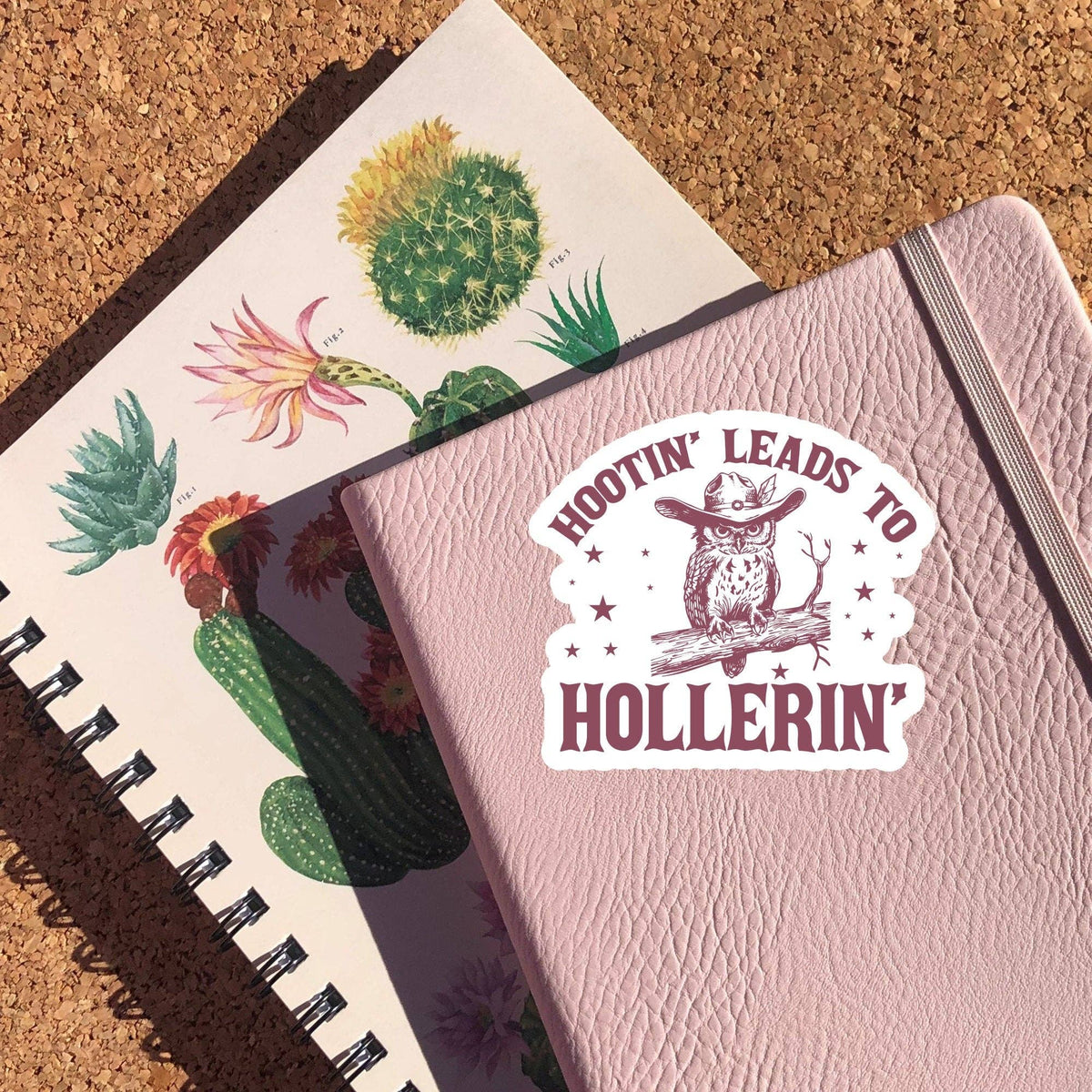 Hootin' Leads to Hollerin' Owl Sticker: Glossy Vinyl / 3 inch