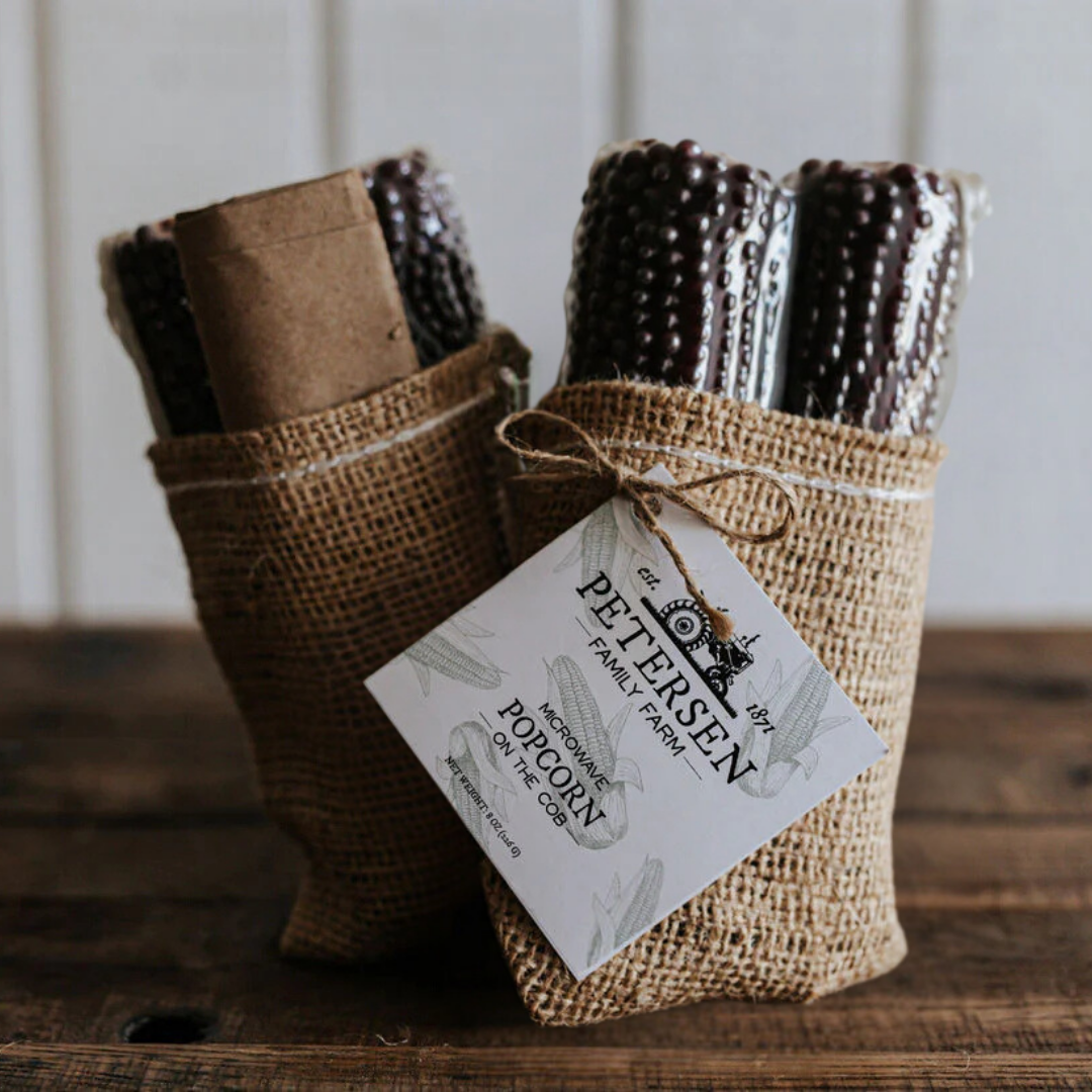 Microwave Popcorn on the Cob  - Hand-Harvested & Burlap