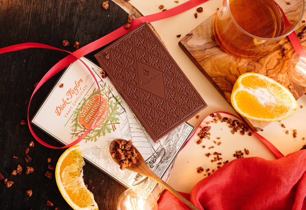 Orange Bourbon Pecan Dark Chocolate