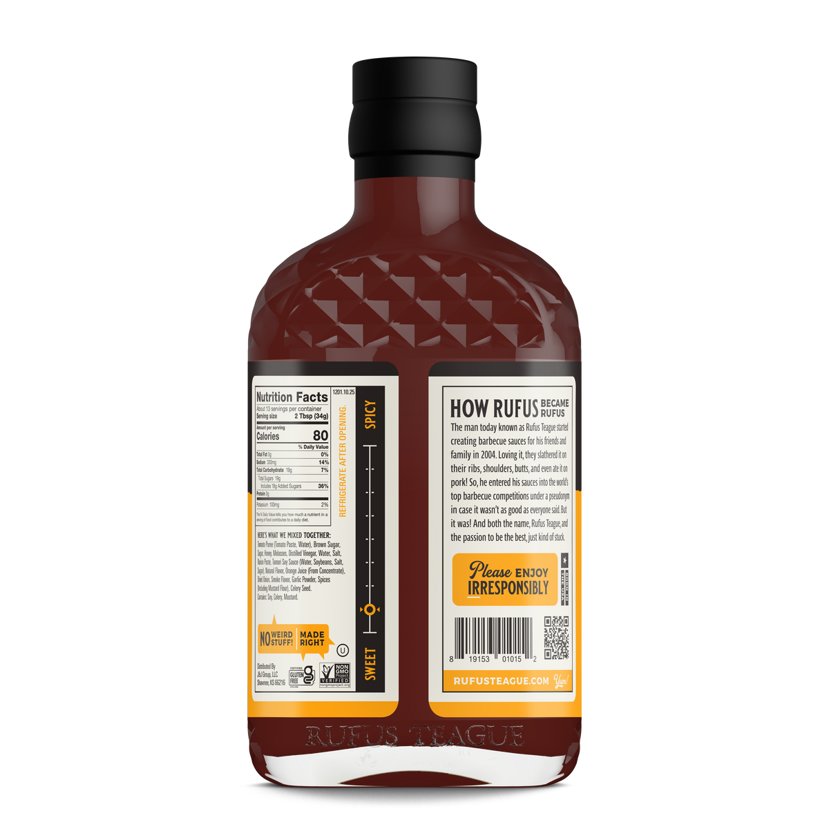 Honey Sweet BBQ Sauce: 15.25oz