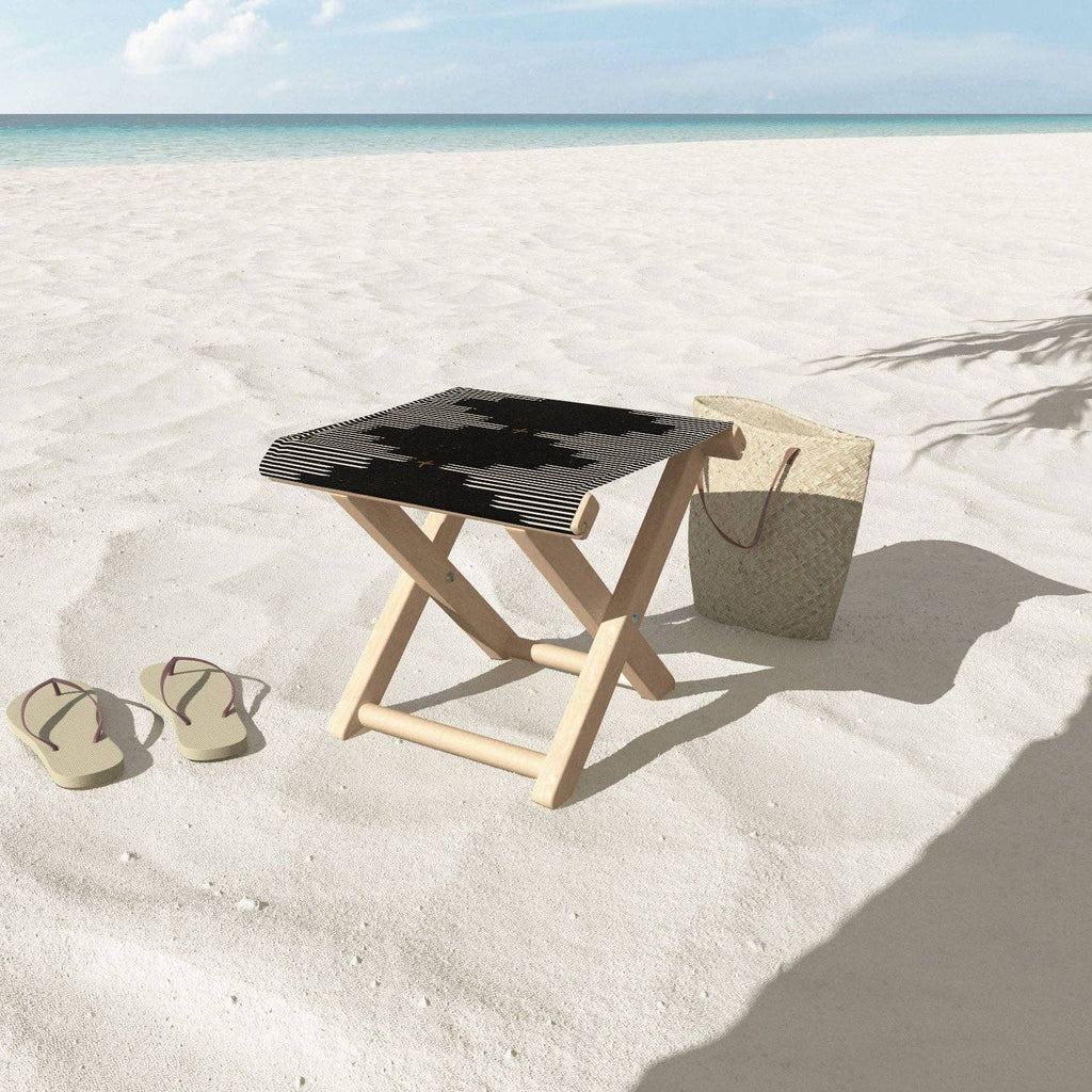 Allie Falcon Southwestern Minimalist Black Folding Stool