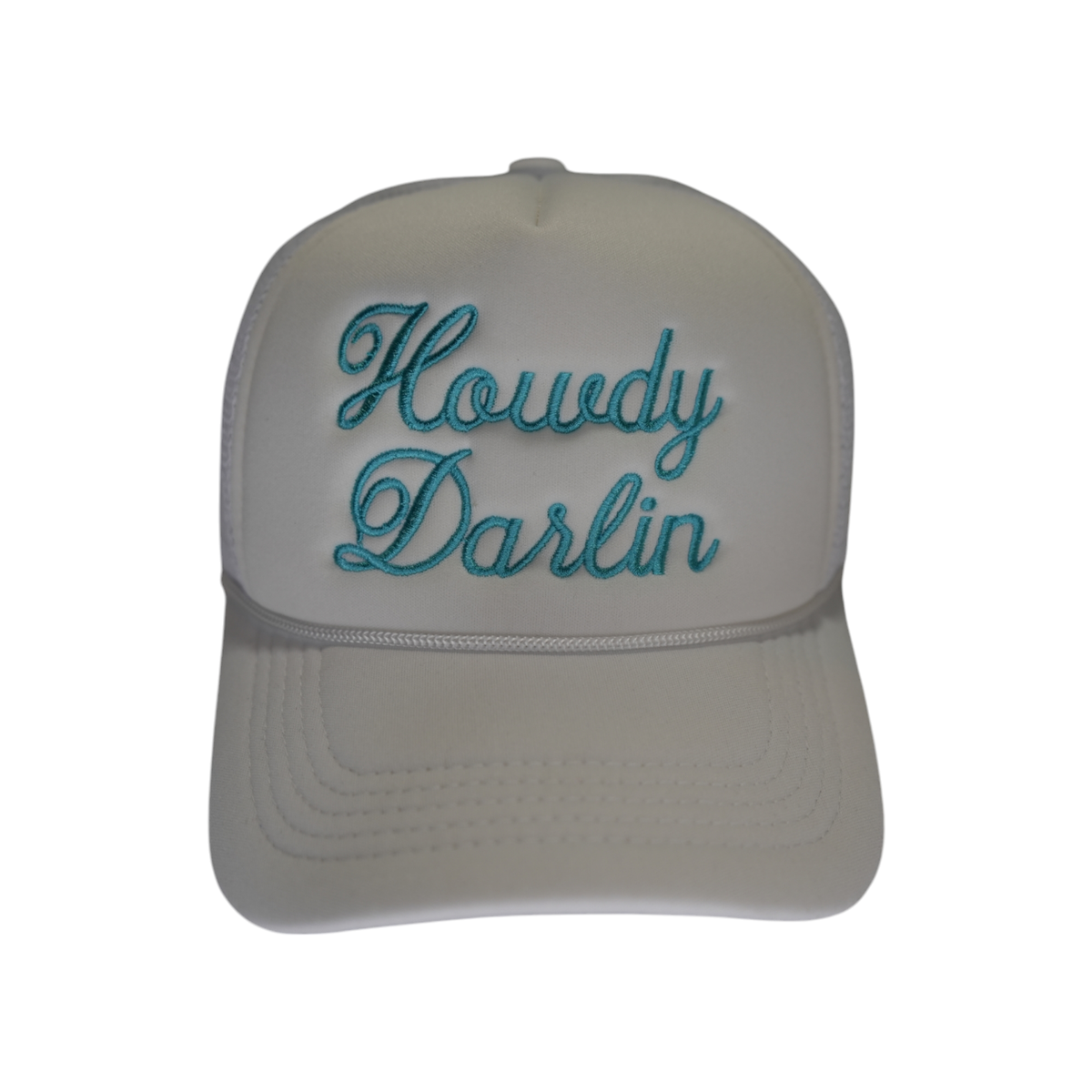 Howdy Darlin Trucker Hat: Camo/Burnt Orange