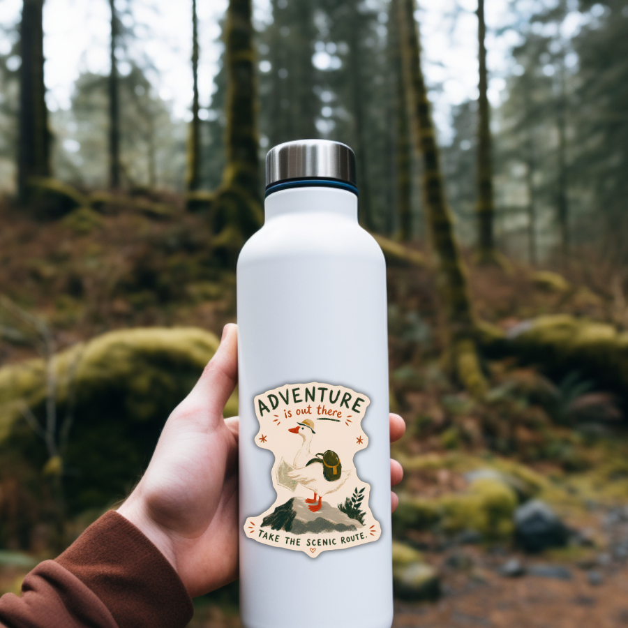 Adventure Is Out There Sticker – Take the Scenic Route Goose