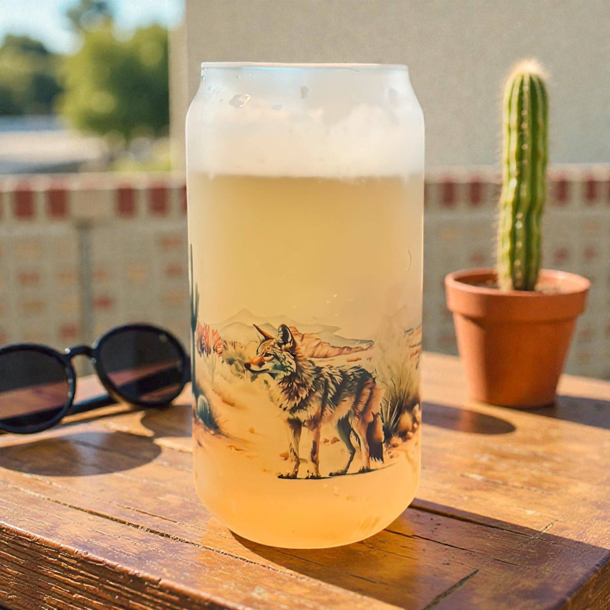 COYOTE & CACTUS CAN GLASS