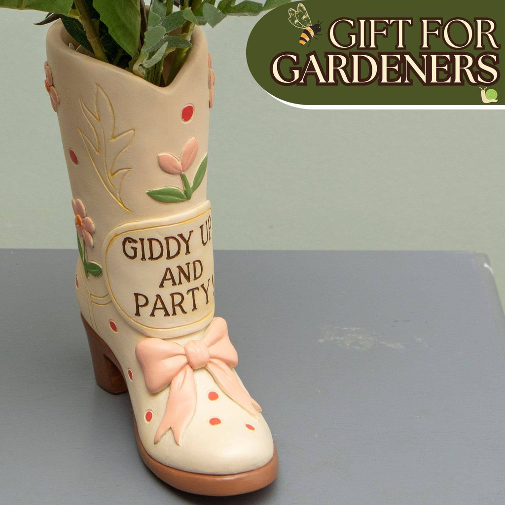 Giddy Up Cowboy Boot Vase – Cowgirl Gifts for Women