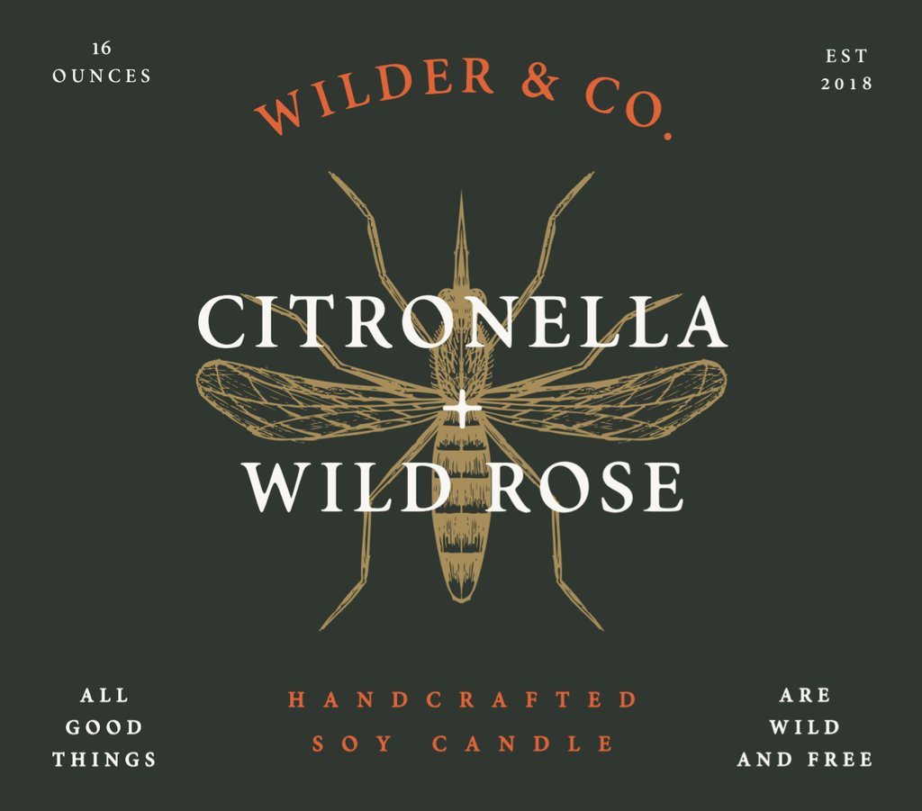 Citronella + Wild Rose Outdoor Patio Candle