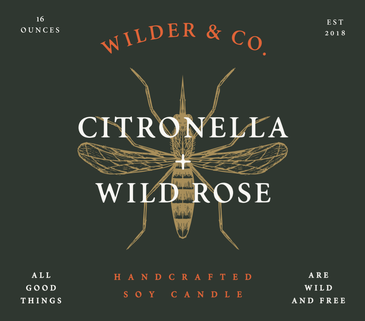 Citronella + Wild Rose Outdoor Patio Candle